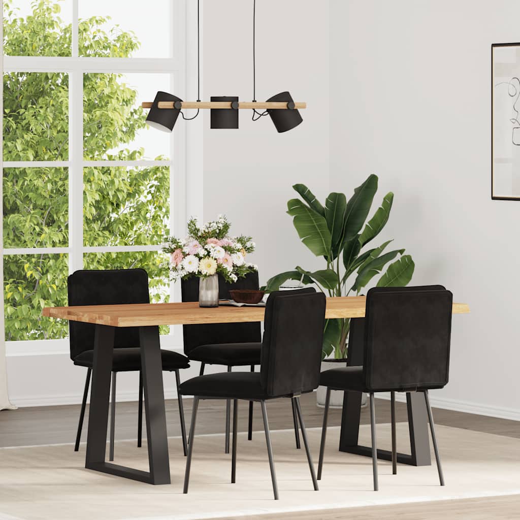 Sedie da Pranzo 4 pz Nere in Velluto | homemem39