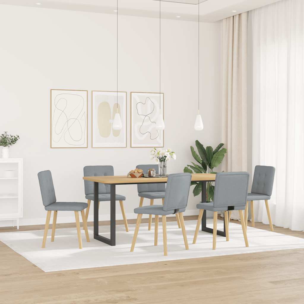 Sedie da Pranzo 6 pz Grigio Chiaro in Tessuto | homemem39