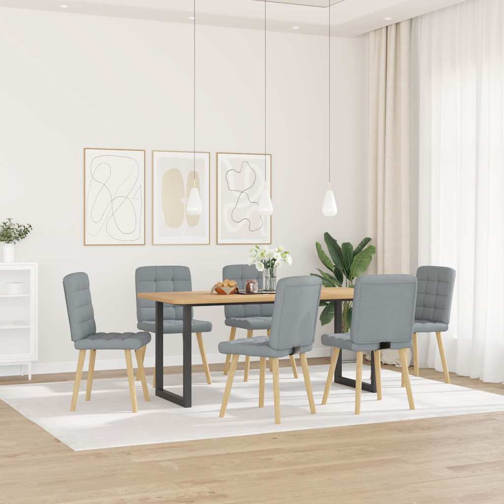 Sedie da Pranzo 6 pz Grigio Chiaro in Tessuto | homemem39