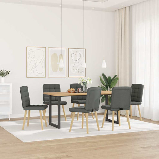 Sedie da Pranzo 6 pz Grigio Scuro in Tessuto | homemem39