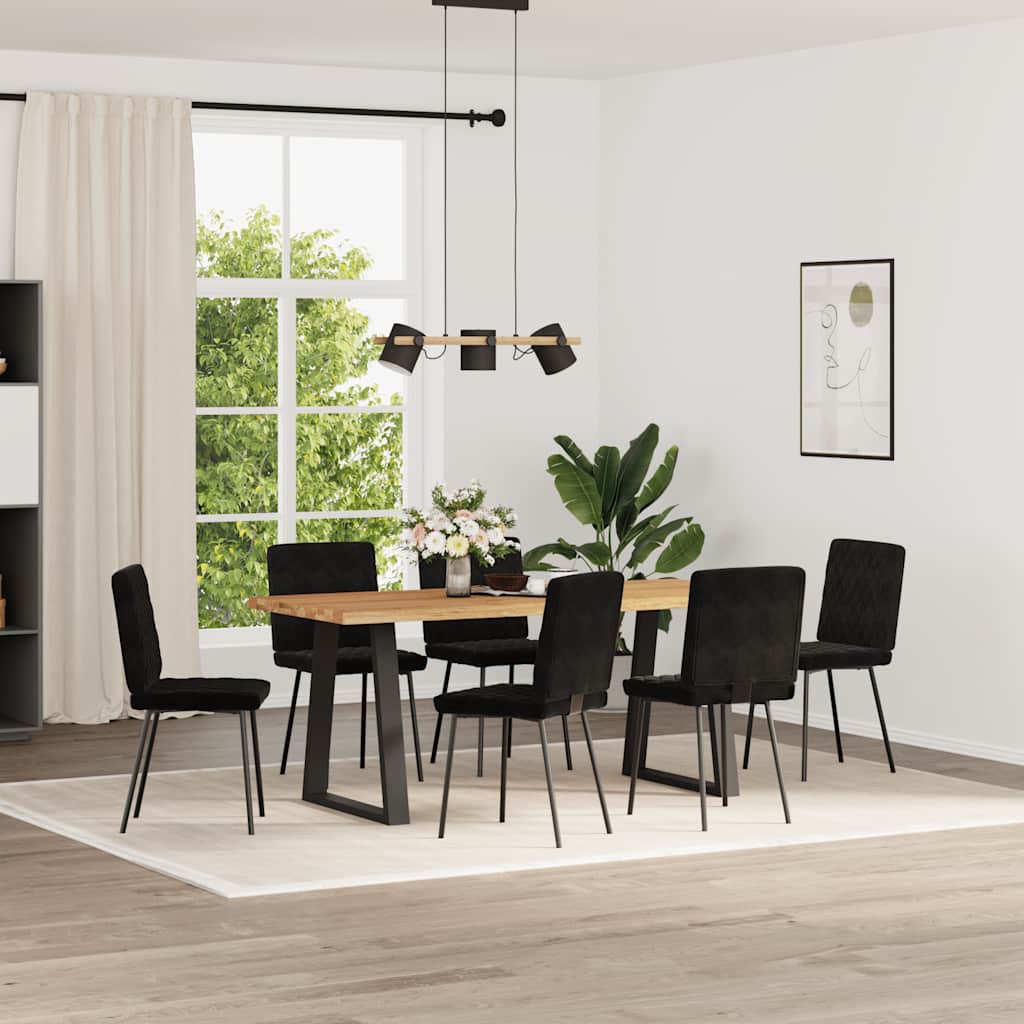 Sedie da Pranzo 6 pz Nere in Velluto | homemem39