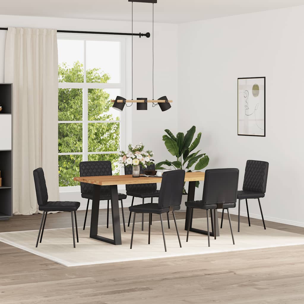 Sedie da Pranzo 6 pz Nere in Similpelle | homemem39