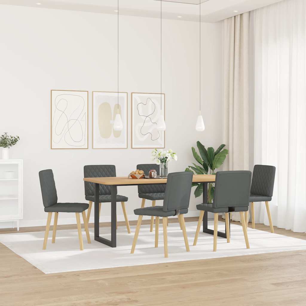 Sedie da Pranzo 6 pz Grigio Scuro in Tessuto | homemem39
