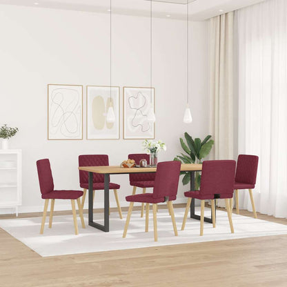 Sedie da Pranzo 6 pz Rosso Vino in Tessuto | homemem39