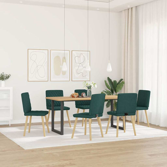 Sedie da Pranzo 6 pz Verde Scuro in Tessuto | homemem39