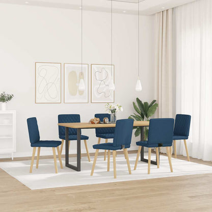 Sedie da Pranzo 6 pz Blu in Tessuto | homemem39
