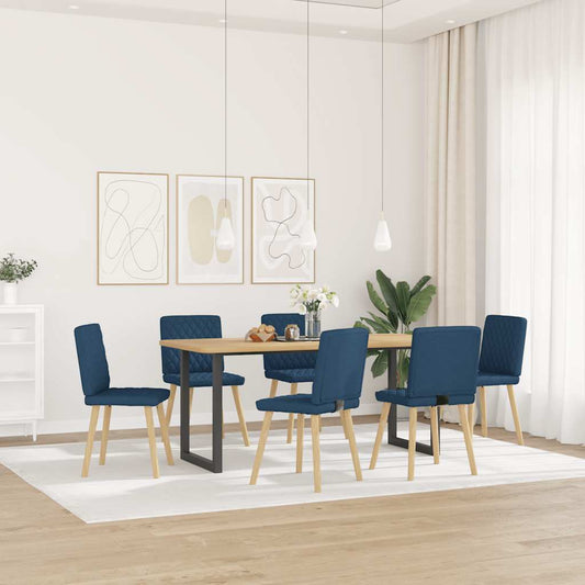 Sedie da Pranzo 6 pz Blu in Tessuto | homemem39