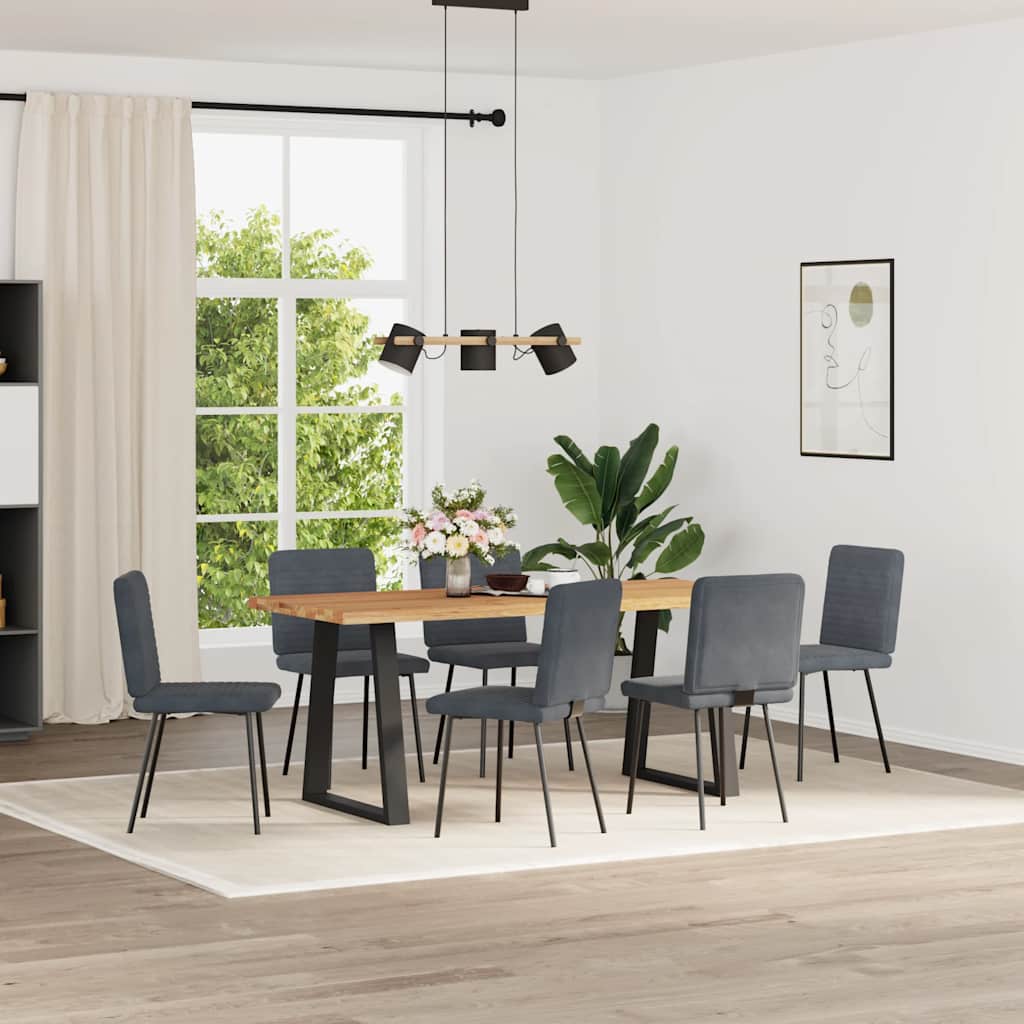 Sedie da Pranzo 6 pz Grigio Scuro in Velluto | homemem39