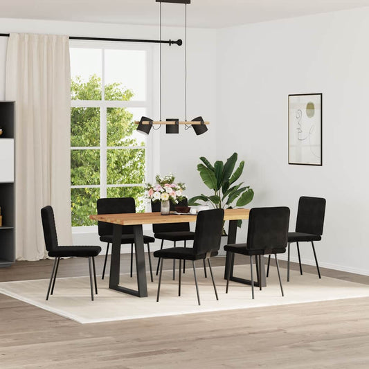 Sedie da Pranzo 6 pz Nere in Velluto | homemem39