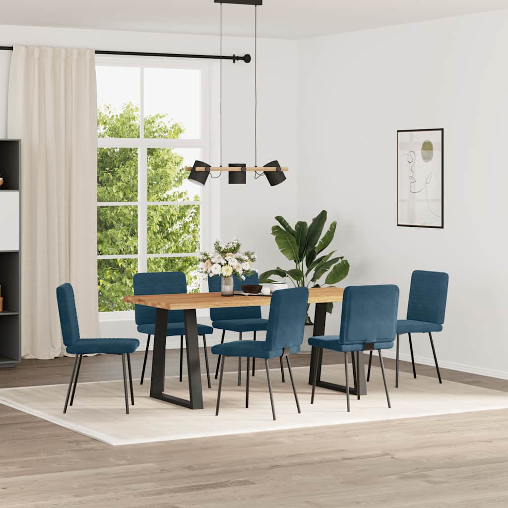 Sedie da Pranzo 6 pz Blu in Velluto | homemem39