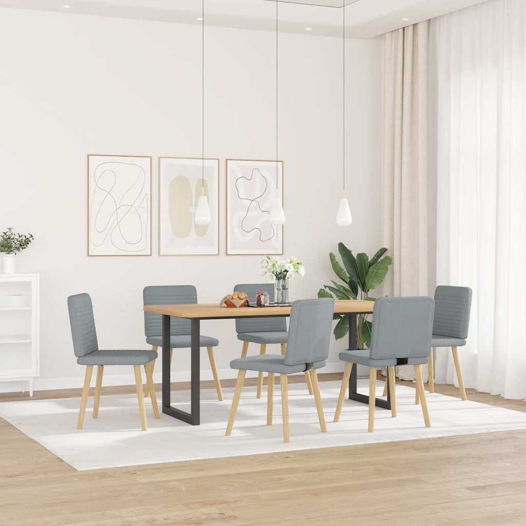 Sedie da Pranzo 6 pz Grigio Chiaro in Tessuto | homemem39