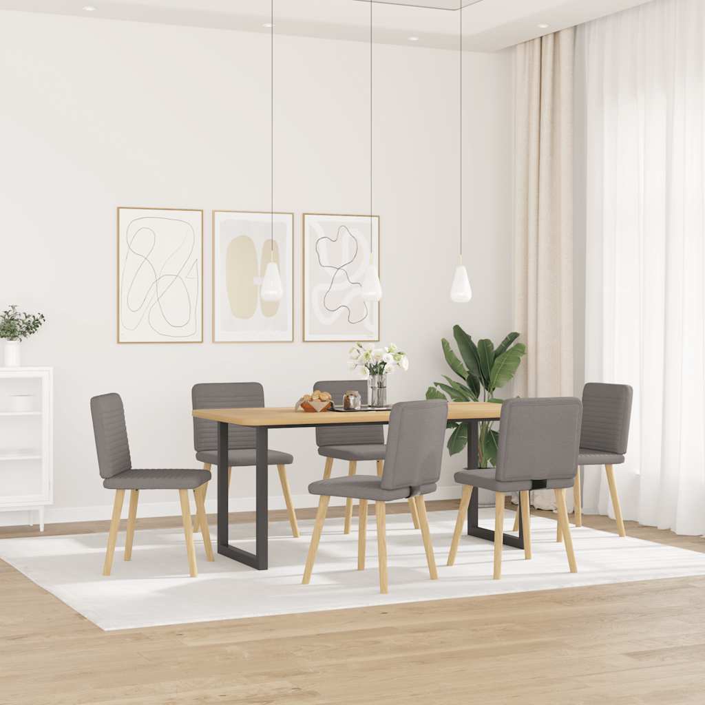 Sedie da Pranzo 6 pz Grigio Talpa in Tessuto | homemem39