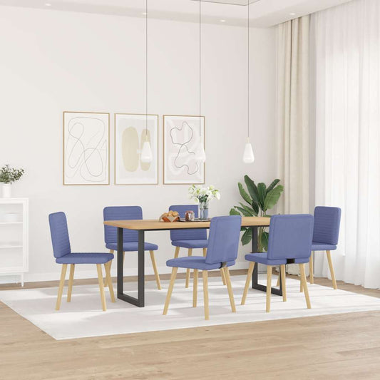 Sedie da Pranzo 6 pz Blu Jeans in Tessuto | homemem39