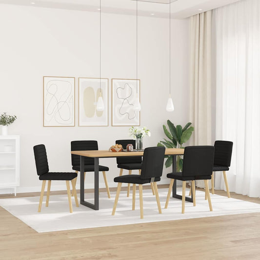 Sedie da Pranzo 6 pz Nere in Tessuto | homemem39
