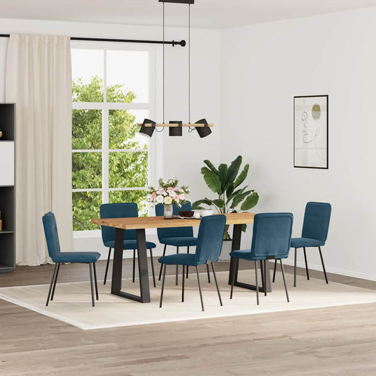 Sedie da Pranzo 6 pz Blu in Velluto | homemem39