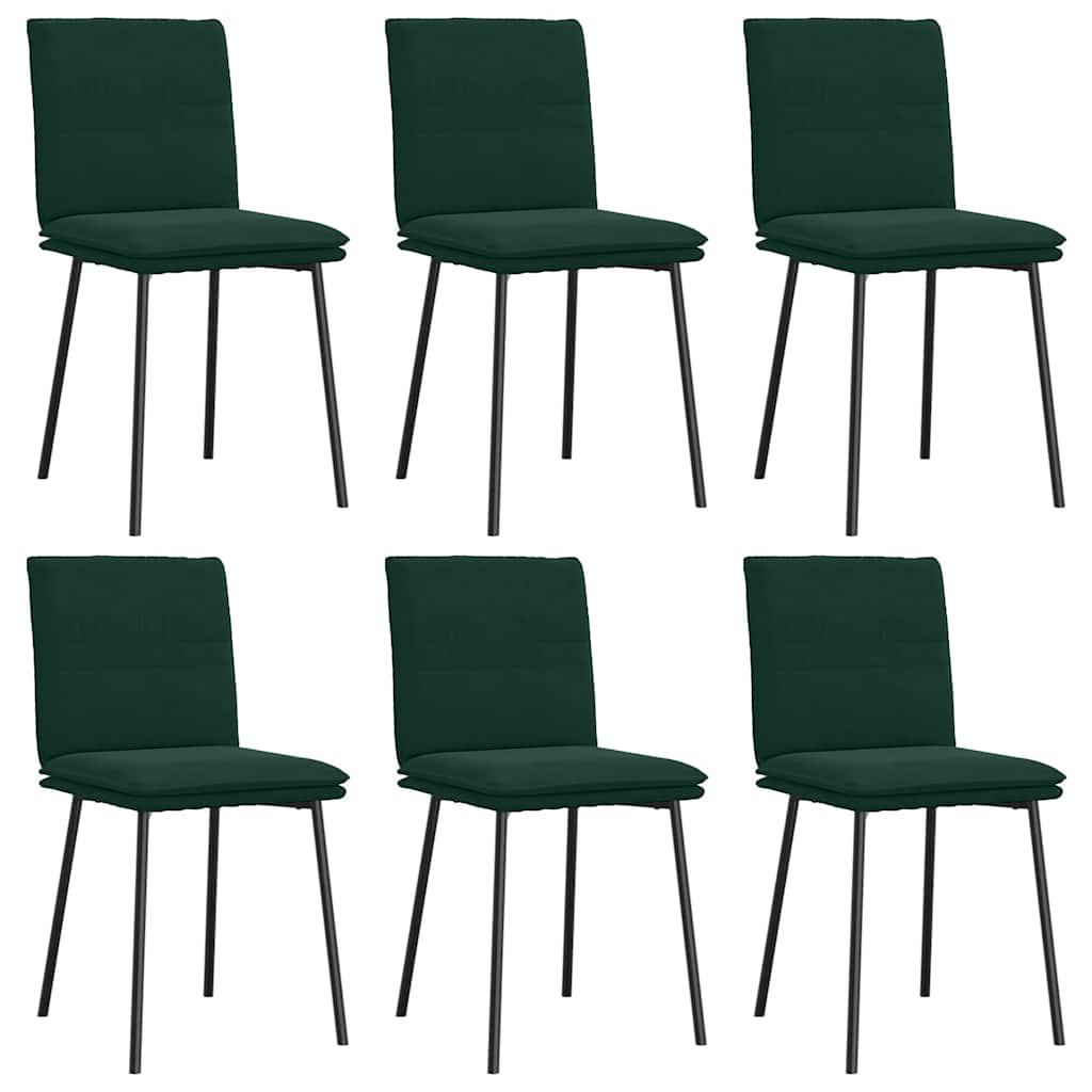 Sedie da Pranzo 6 pz Verde Scuro in Velluto | homemem39