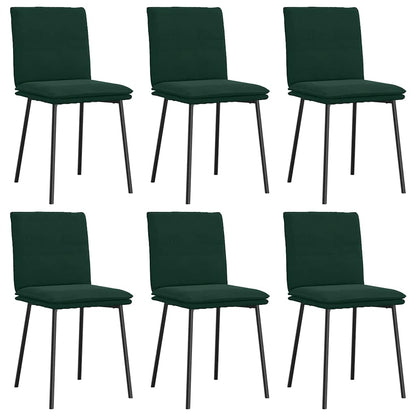 Sedie da Pranzo 6 pz Verde Scuro in Velluto | homemem39
