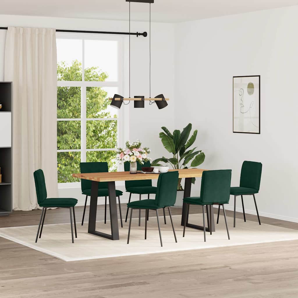Sedie da Pranzo 6 pz Verde Scuro in Velluto | homemem39