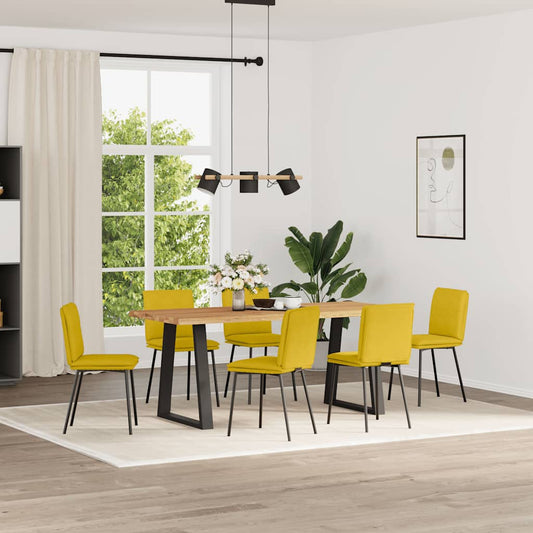 Sedie da Pranzo 6 pz Gialle in Velluto | homemem39