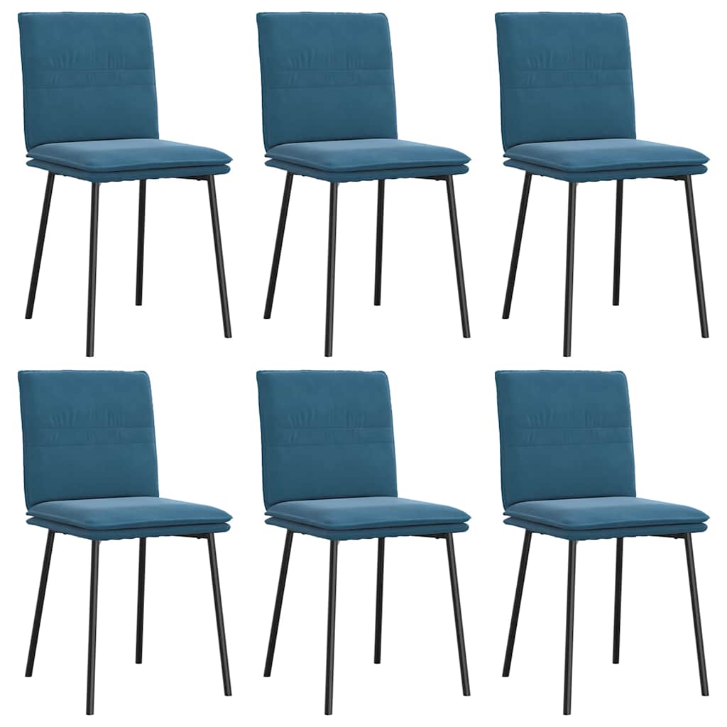 Sedie da Pranzo 6 pz Blu in Velluto | homemem39