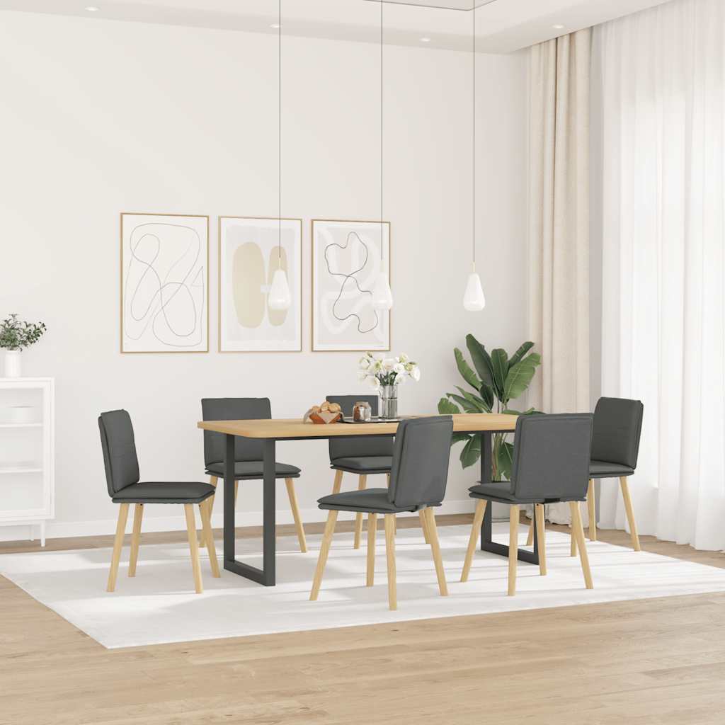 Sedie da Pranzo 6 pz Grigio Scuro in Tessuto | homemem39