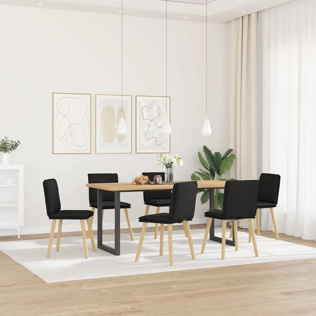 Sedie da Pranzo 6 pz Nere in Tessuto | homemem39
