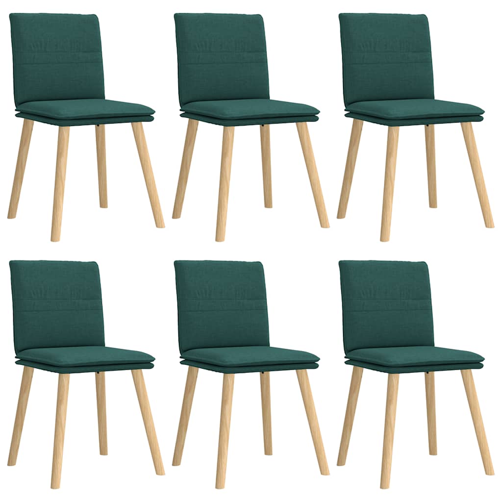 Sedie da Pranzo 6 pz Verde Scuro in Tessuto | homemem39
