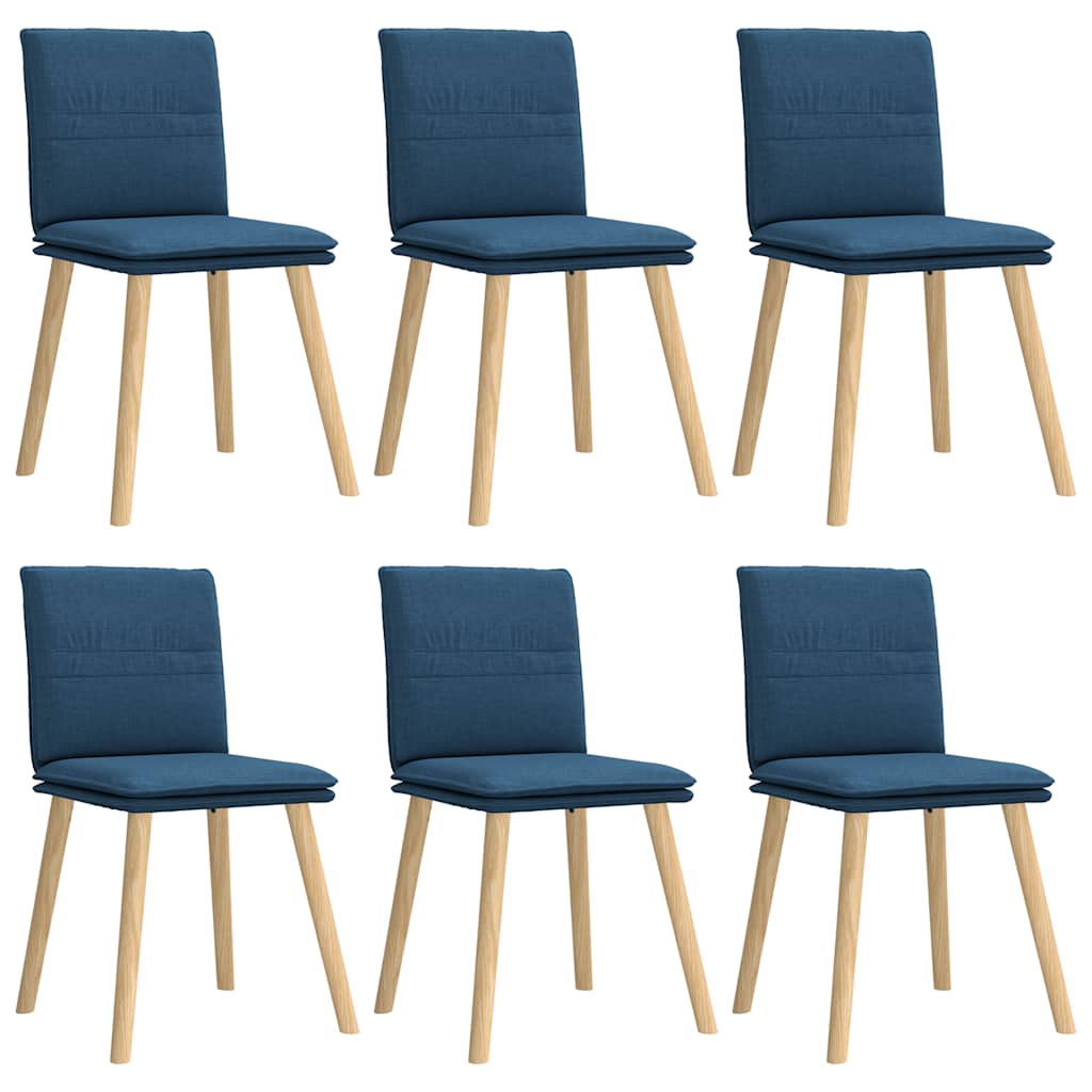 Sedie da Pranzo 6 pz Blu in Tessuto | homemem39