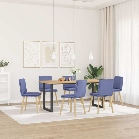 Sedie da Pranzo 6 pz Blu Jeans in Tessuto | homemem39