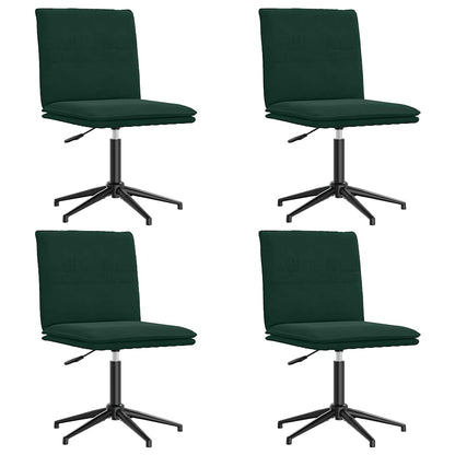 Sedie da Pranzo 4 pz Verde Scuro in Velluto | homemem39