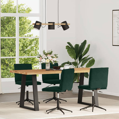 Sedie da Pranzo 4 pz Verde Scuro in Velluto | homemem39