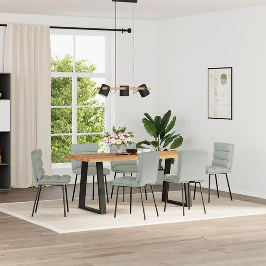 Sedie da Pranzo 6 pz Grigio Chiaro in Velluto | homemem39