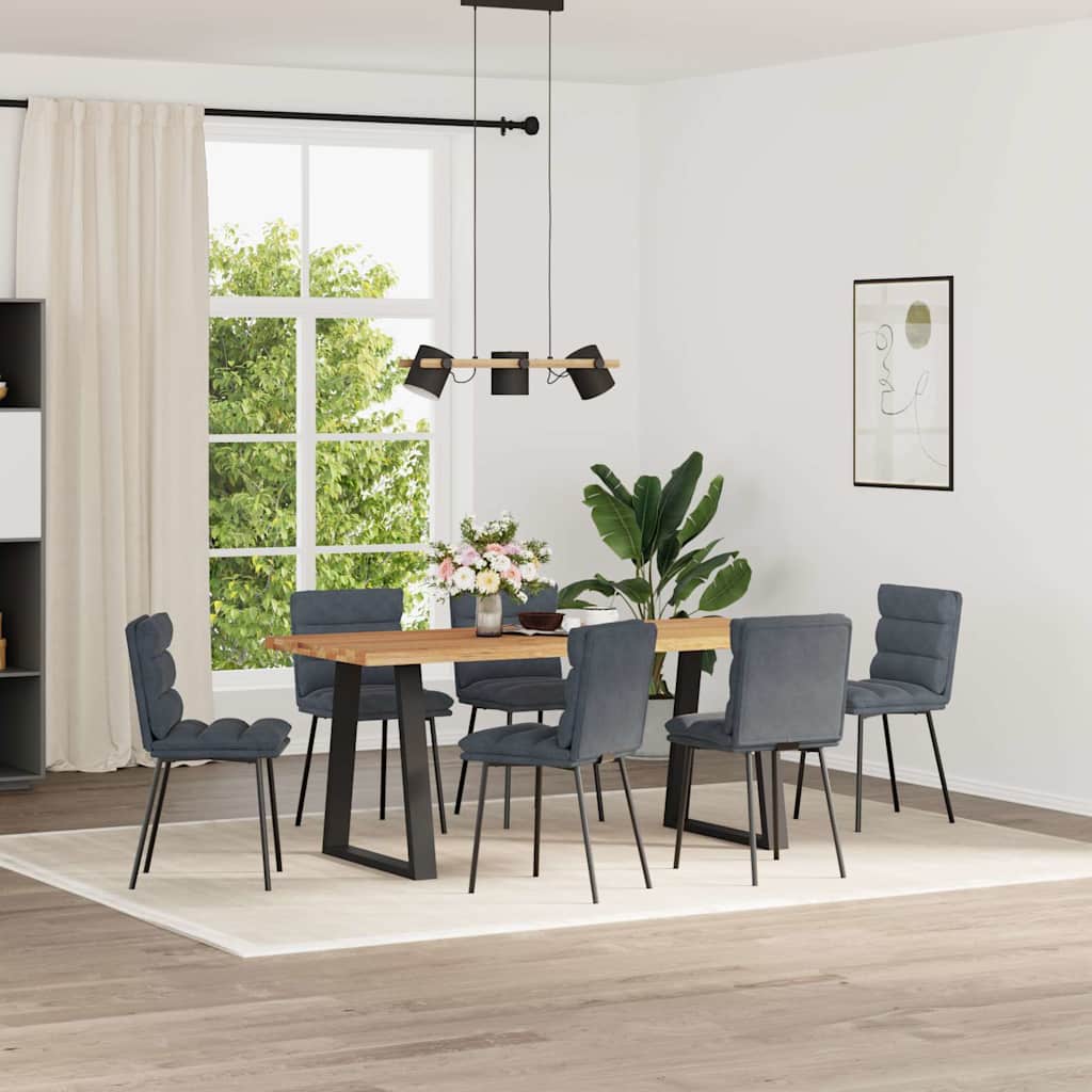 Sedie da Pranzo 6 pz Grigio Scuro in Velluto | homemem39