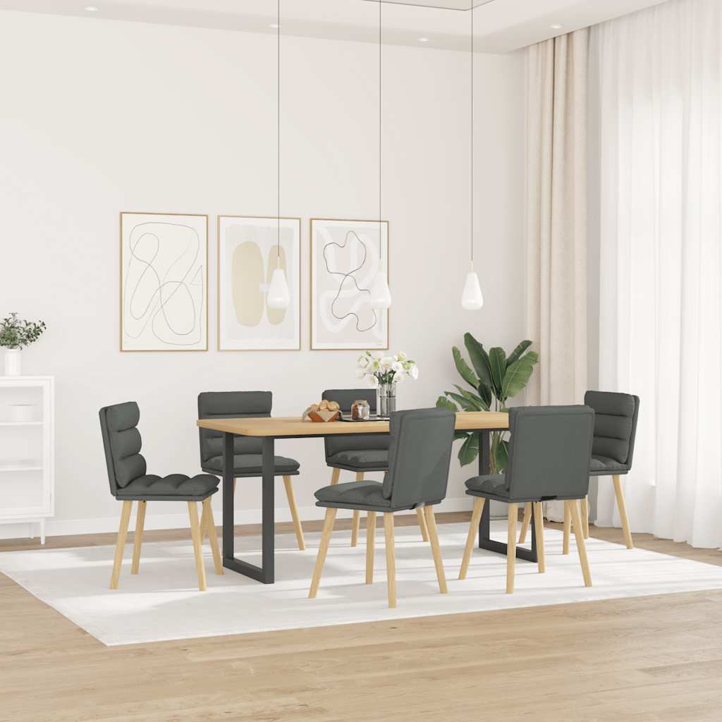 Sedie da Pranzo 6 pz Grigio Scuro in Tessuto | homemem39