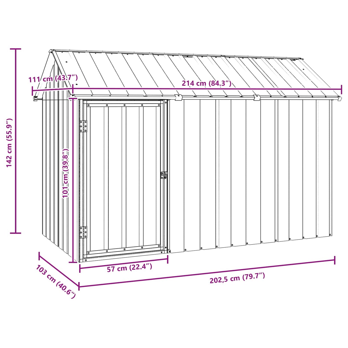 Gabbia per uccelli Antracite 215 x 112 x 141 cm Acciaio zincato | homemem39