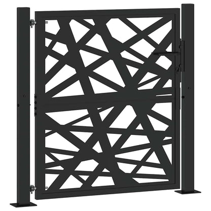 Cancello da giardino nero 100x100 cm in acciaio design leggero | homemem39