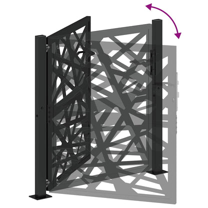 Cancello da giardino nero 100x100 cm in acciaio design leggero | homemem39