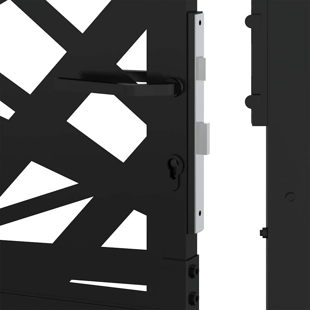 Cancello da giardino nero 100x100 cm in acciaio design leggero | homemem39