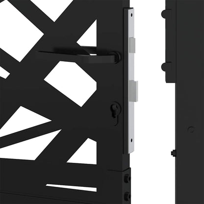 Cancello da giardino nero 100x100 cm in acciaio design leggero | homemem39
