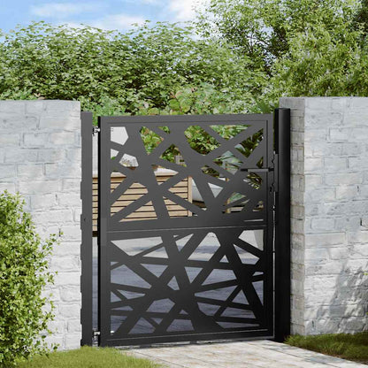 Cancello da giardino nero 100x100 cm in acciaio design leggero | homemem39