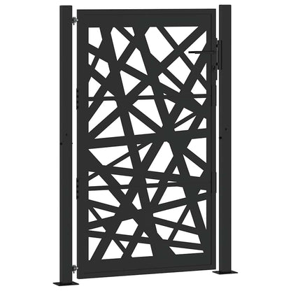 Cancello da giardino nero 100x150 cm in acciaio design leggero | homemem39