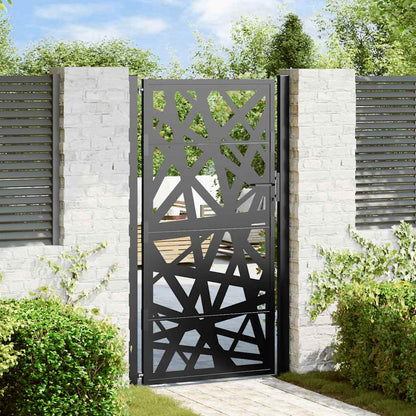 Cancello da giardino nero 100x175 cm in acciaio design leggero | homemem39