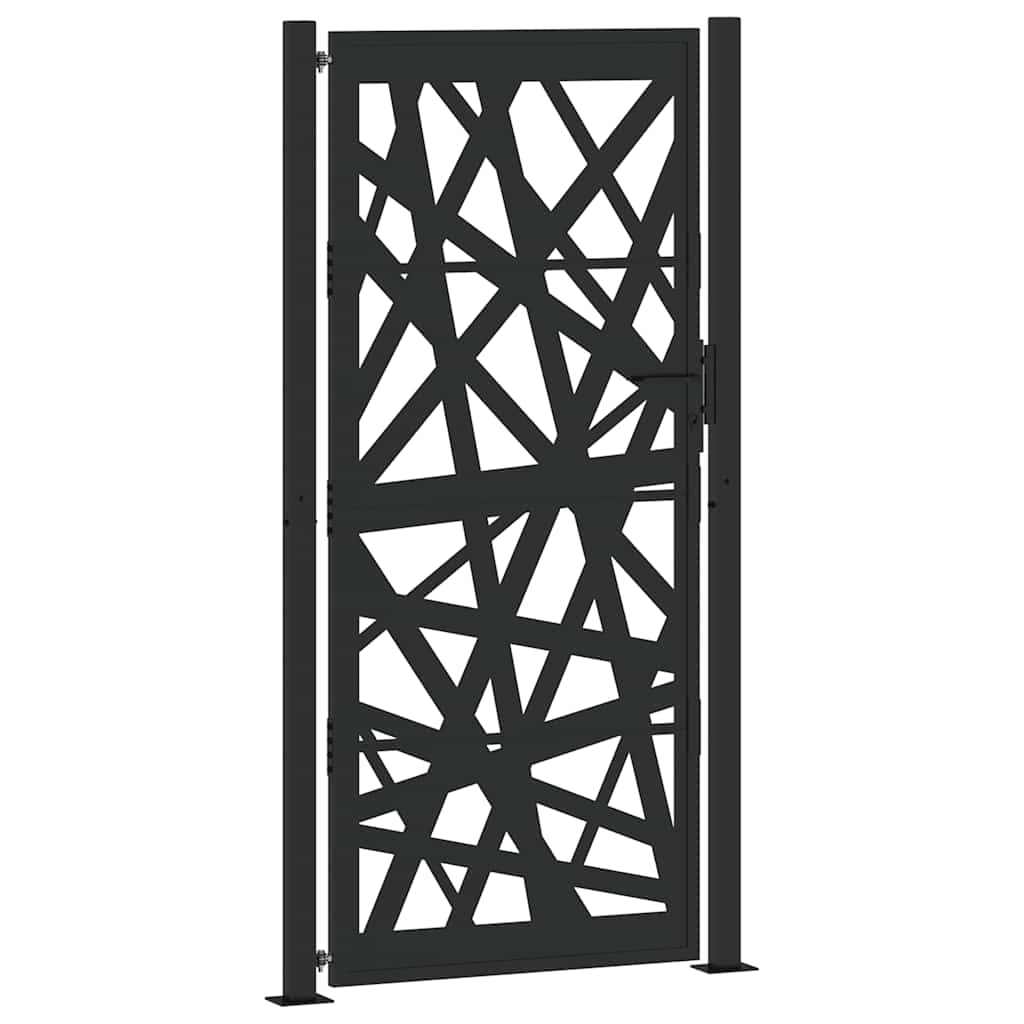 Cancello da giardino nero 100x200 cm in acciaio design leggero | homemem39