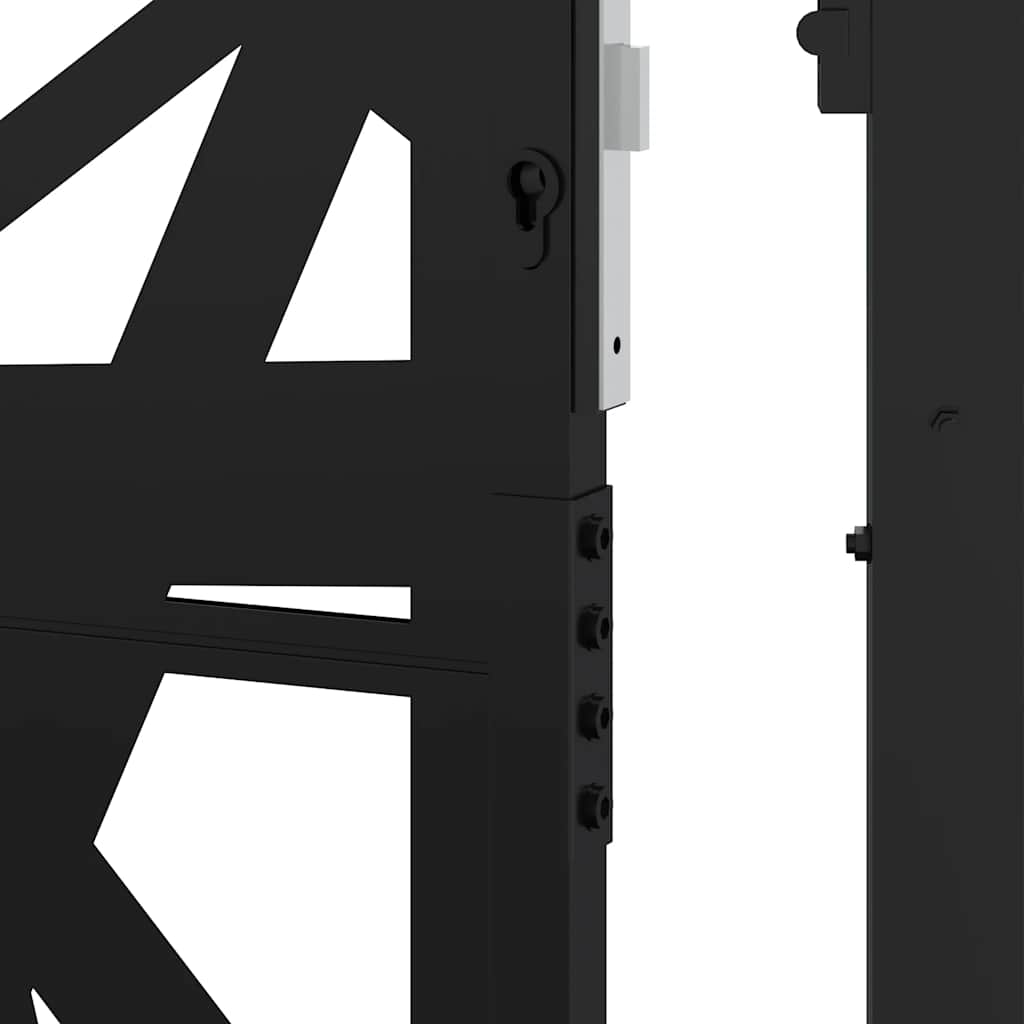 Cancello da giardino nero 100x200 cm in acciaio design leggero | homemem39