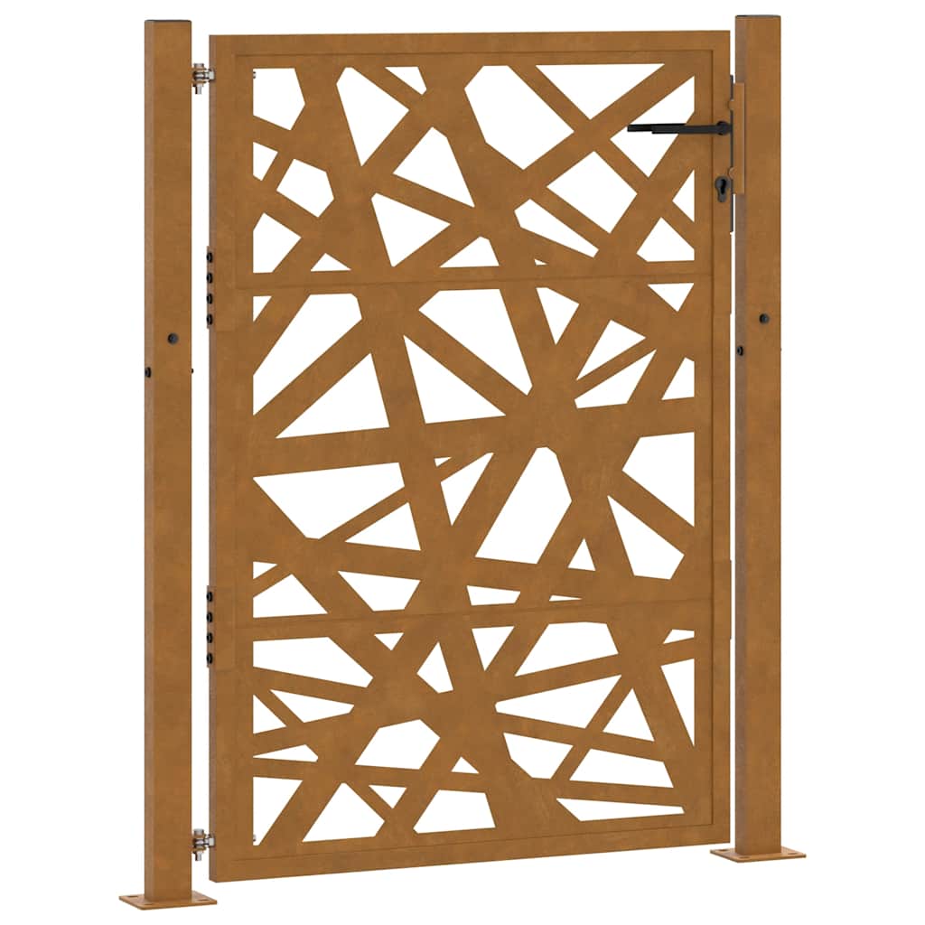 Cancello da giardino 100x125 cm in acciaio corten design leggero | homemem39