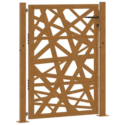 Cancello da giardino 100x125 cm in acciaio corten design leggero | homemem39