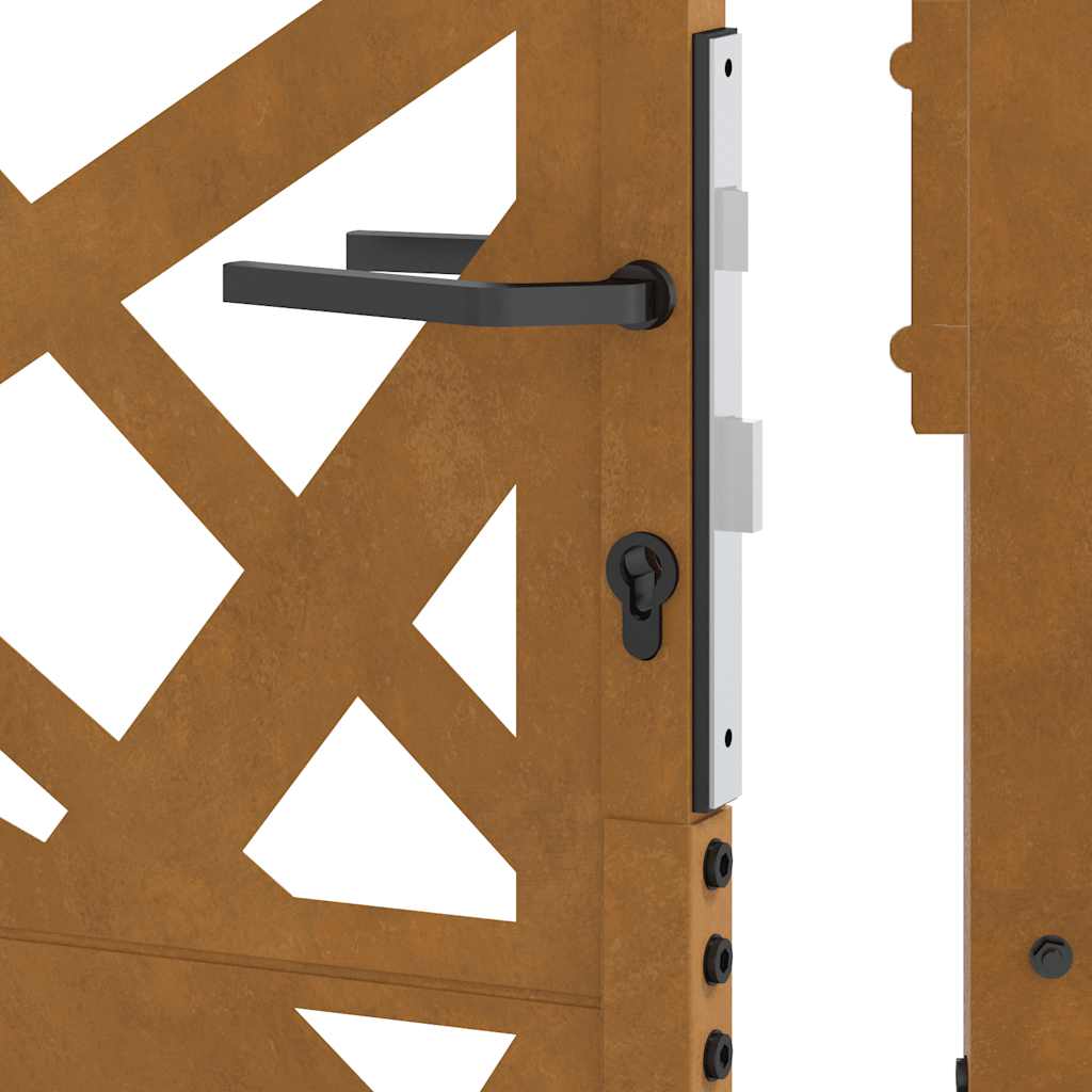 Cancello da giardino 100x125 cm in acciaio corten design leggero | homemem39