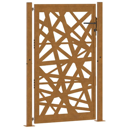 Cancello da giardino 100x150 cm in acciaio corten design leggero | homemem39