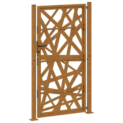 Cancello da giardino 100x175 cm in acciaio corten design leggero | homemem39