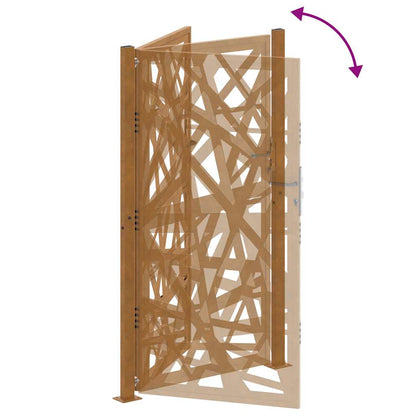 Cancello da giardino 100x175 cm in acciaio corten design leggero | homemem39
